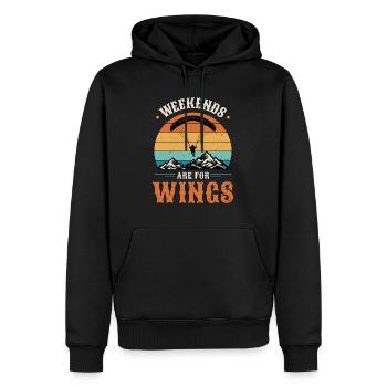 Les week-ends de parapente sont pour le parachutisme d’ailes - Sweat à capuche Premium bio Homme - noir - Devant - Nico (187cm)