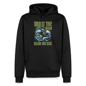 Parapente Trust The Wind Enjoy The Ride Parachutiste - Sweat à capuche Premium bio Homme - noir - Devant - Nico (187cm)