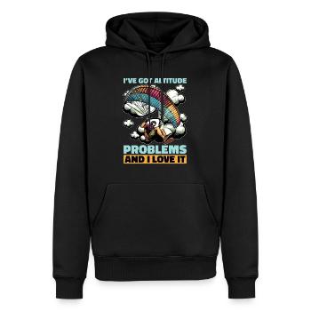 Parapente J’ai des problèmes d’altitude Parachutisme - Sweat à capuche Premium bio Homme - noir - Devant - Nico (187cm)