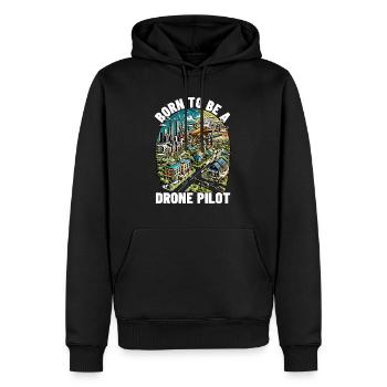 Drone Enthusiast Born To Be A Drone Pilot Aviation - Männer Premium Bio Hoodie - Schwarz - Vorne - Nico (187cm)