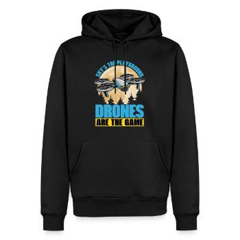 Drone Enthusiast Sky's The Playground Quadcopter - Männer Premium Bio Hoodie - Schwarz - Vorne - Nico (187cm)