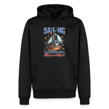 La voile est une combinaison de magie et de navigation - Sweat à capuche Premium bio Homme - noir - Devant - Nico (187cm)