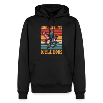 Ornithologie Cerveau d’oiseau Bienvenue Amateur d’observation des oiseaux - Sweat à capuche Premium bio Homme - noir - Devant - Nico (187cm)