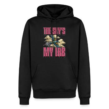 Ornithologie Le ciel est mon labo adore l’observation des oiseaux - Sweat à capuche Premium bio Homme - noir - Devant - Nico (187cm)