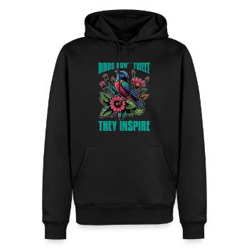 Les oiseaux de l’ornithologie ne tweetent pas, ils inspirent l’observation des oiseaux - Sweat à capuche Premium bio Homme - noir - Devant - Nico (187cm)