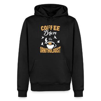 Café ornithologue avant l’observation des oiseaux Amateur de café - Sweat à capuche Premium bio Homme - noir - Devant - Nico (187cm)