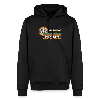 Drone Enthusiast Morning Is Not My Time Aviation - Männer Premium Bio Hoodie - Schwarz - Vorne - Nico (187cm)