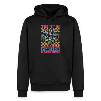 Comptabilité Le H de la comptabilité Stands Tableur - Sweat à capuche Premium bio Homme - noir - Devant - Nico (187cm)