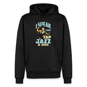 Professeur de danse Je parle couramment École de claquettes - Sweat à capuche Premium bio Homme - noir - Devant - Nico (187cm)