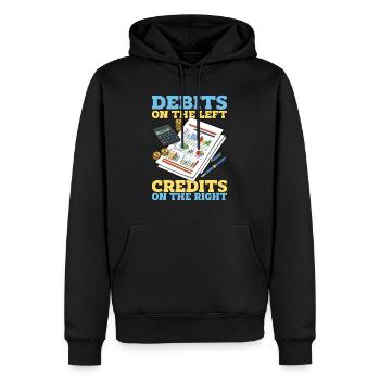 Accounting Debits On The Left Spreadsheet Finance - Männer Premium Bio Hoodie - Schwarz - Vorne - Nico (187cm)