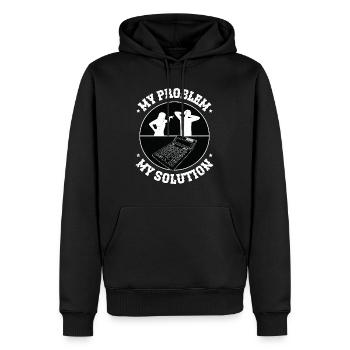 Comptable Mon problème Mon pictogramme Papa Comptable - Sweat à capuche Premium bio Homme - noir - Devant - Nico (187cm)