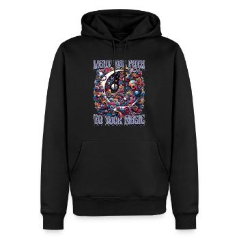 Astrologue Éclairer le chemin vers votre divination - Sweat à capuche Premium bio Homme - noir - Devant - Nico (187cm)