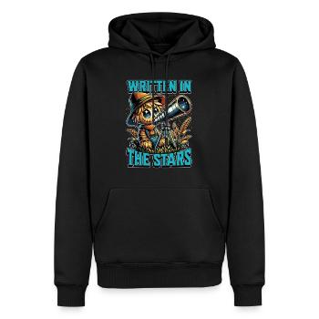 Astrologue écrit dans les étoiles Voyance - Sweat à capuche Premium bio Homme - noir - Devant - Nico (187cm)