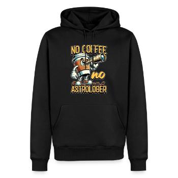 Astrologue Pas de café Pas de lecteur de tarot Amateur de café - Sweat à capuche Premium bio Homme - noir - Devant - Nico (187cm)