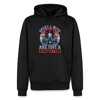 Les limites de vitesse des courses automobiles ne sont qu’un pilote de course - Sweat à capuche Premium bio Homme - noir - Devant - Nico (187cm)