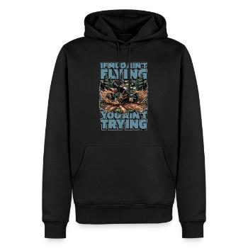 Course de boue Si la boue ne vole pas, tu ne boues pas - Sweat à capuche Premium bio Homme - noir - Devant - Nico (187cm)