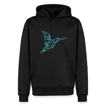 Vogel Geometrisch Linie - Männer Premium Bio Hoodie - Schwarz - Vorne - Nico (187cm)