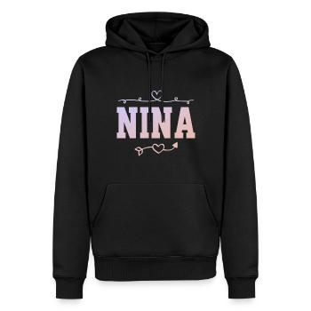 Nina - Männer Premium Bio Hoodie - Schwarz - Vorne - Nico (187cm)