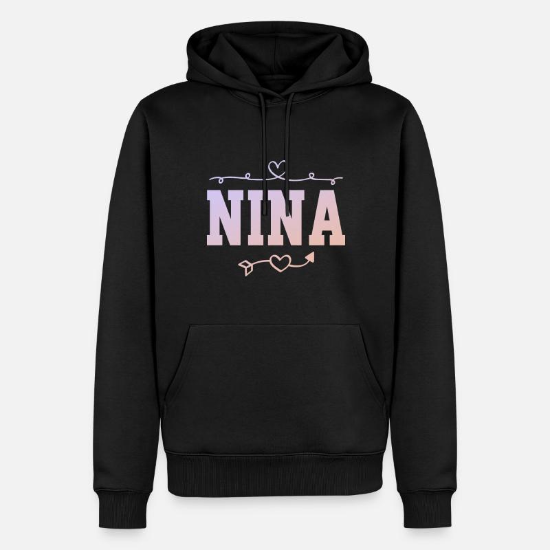 Nina - Männer Premium Bio Hoodie - Schwarz