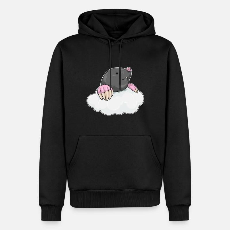 Nuages de taupes - Sweat à capuche Premium bio Homme - noir