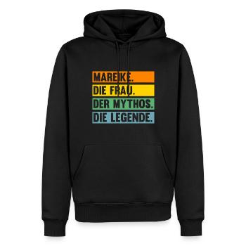 Mareike - Männer Premium Bio Hoodie - Schwarz - Vorne - Nico (187cm)