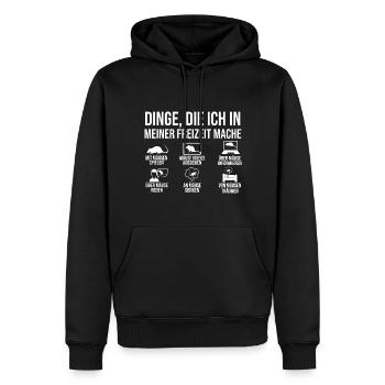 Dinge die ich in meiner Freizeit mache mit Mäusen - Männer Premium Bio Hoodie - Schwarz - Vorne - Nico (187cm)