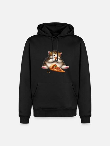 Pizza lover cat - Men’s Premium Organic Hoodie - black