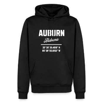 Koordinaten Von Auburn Alabama - Männer Premium Bio Hoodie - Schwarz - Vorne - Nico (187cm)