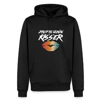 Professional Kisser - Männer Premium Bio Hoodie - Schwarz - Vorne - Nico (187cm)