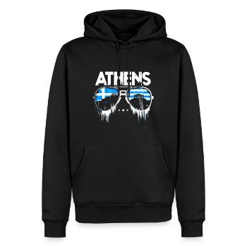 Athènes, Grèce Lunettes de soleil Design - Sweat à capuche Premium bio Homme - noir - Devant - Nico (187cm)