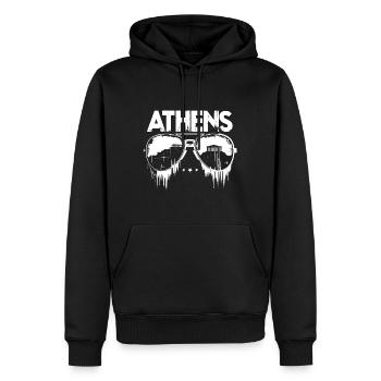 Athens Grunge Design - Men’s Premium Organic Hoodie - black - Front - Nico (187cm)