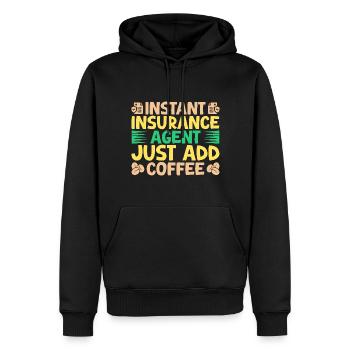 Insurance Agent Just Add Coffee Funny Insurance - Männer Premium Bio Hoodie - Schwarz - Vorne - Nico (187cm)
