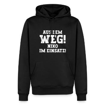 Niko Lustiger Spruch Vorname Name Niko - Männer Premium Bio Hoodie - Schwarz - Vorne - Nico (187cm)