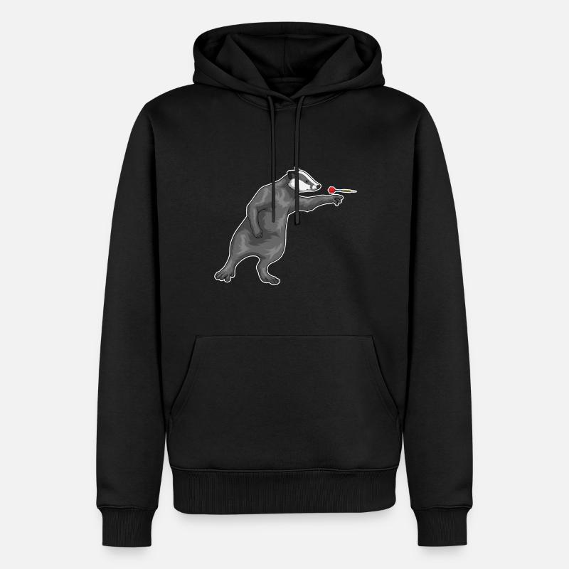 Honigdachs Dart Dartpfeil - Männer Premium Bio Hoodie - Schwarz