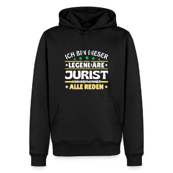 Ich bin dieser legendäre Jurist - Männer Premium Bio Hoodie - Schwarz - Vorne - Nico (187cm)