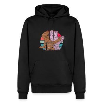 niedliche Katzen Kätzchen in Titanic Pose cute cat - Männer Premium Bio Hoodie - Schwarz - Vorne - Nico (187cm)