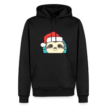 Santa Claus Sloth - Men’s Premium Organic Hoodie - black - Front - Nico (187cm)