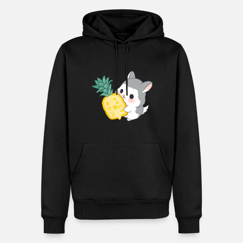 Le chinchilla aime l’ananas - Sweat à capuche Premium bio Homme - noir