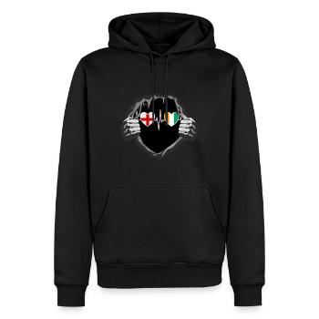 England und Elfenbeinküste Ivorische Fahne Flaggen - Männer Premium Bio Hoodie - Schwarz - Vorne - Nico (187cm)