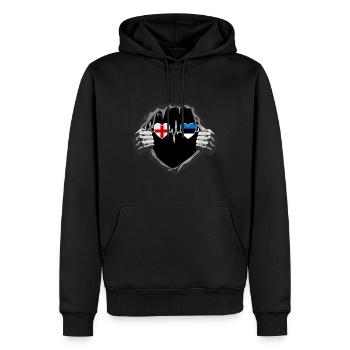 England und Estland Estländisch Estonia Flaggen - Männer Premium Bio Hoodie - Schwarz - Vorne - Nico (187cm)