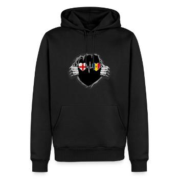 England und Moldau Moldawien Moldauische Flaggen - Männer Premium Bio Hoodie - Schwarz - Vorne - Nico (187cm)