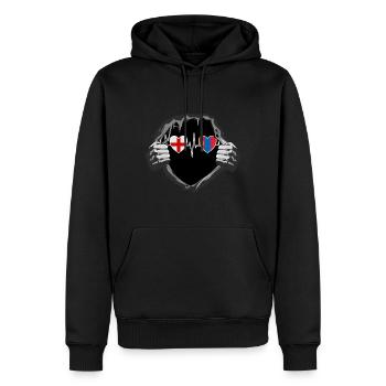 England und Mongolei Mongolische Fahne Flaggen - Männer Premium Bio Hoodie - Schwarz - Vorne - Nico (187cm)