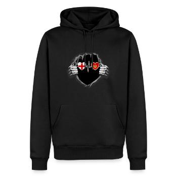 England und Montenegro Montenegrinische Fahne - Männer Premium Bio Hoodie - Schwarz - Vorne - Nico (187cm)