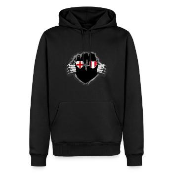 England und Peru Peruanische Fahne Flaggen - Männer Premium Bio Hoodie - Schwarz - Vorne - Nico (187cm)