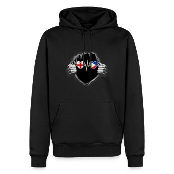 England und Philippinen Philippinische Flaggen - Männer Premium Bio Hoodie - Schwarz - Vorne - Nico (187cm)