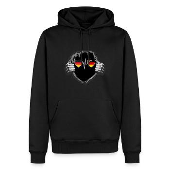 Deutschland und Rheinland-Pfalz Fahne Flaggen - Männer Premium Bio Hoodie - Schwarz - Vorne - Nico (187cm)
