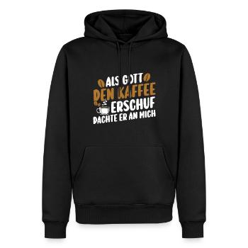Als Gott Den Kaffee Erschuf Dachte Er An Mich - Männer Premium Bio Hoodie - Schwarz - Vorne - Nico (187cm)