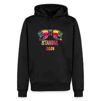 Istanbul 2024 - Sweat à capuche Premium bio Homme - noir - Devant - Nico (187cm)