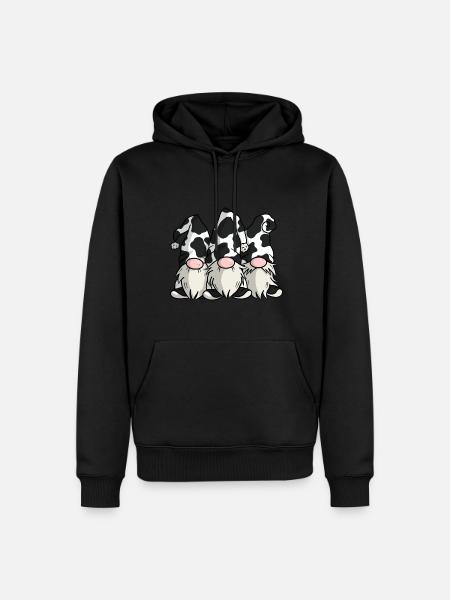 Cute Cow Print Gnomes - Men’s Premium Organic Hoodie - black