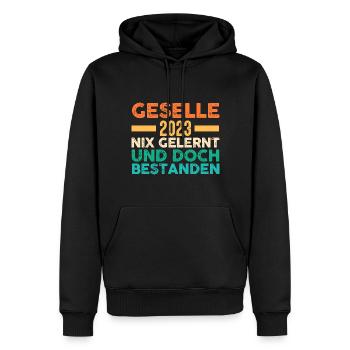 Handwerker Gesellenprüfung 2023 Gesellenbrief Ges - Männer Premium Bio Hoodie - Schwarz - Vorne - Nico (187cm)